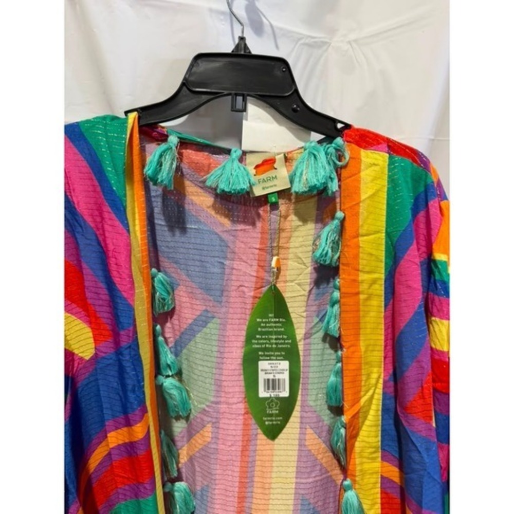 FARM Rio‎ Beach Kimono Multicolor Geometric Print - Size S - NWT - Picture 4 of 4